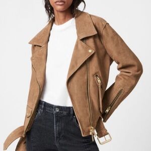 SUEDE All Saints Leather Jacket Beautiful texture w/ a great fit!!